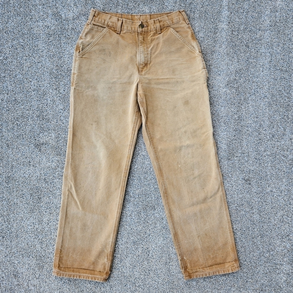 Carhartt B11-BRN Canvas Carpenter Pants Workwear Loose Original Fit Mens 31x32